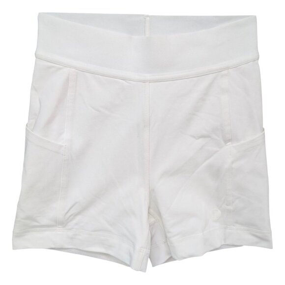 Lululemon Luxtreme HR Tennis Shorts Womens White 3.5" Pull On Stretch Size 4